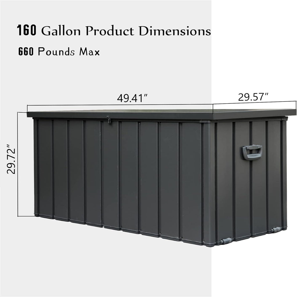 160 Gallon Outdoor Storage Deck Box Waterproof