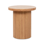 Kenzie 19.5" Fluted Pillar Round Accent Side Table, Light