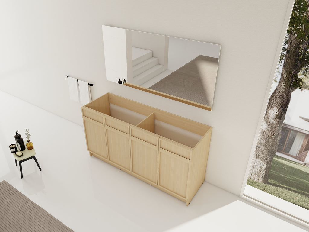 60" Freestanding Bathroom Vanity & 4 Soft-Close Cabinet Doors