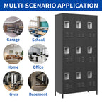 9 Door 72"H Metal Lockers with Lock for Employees