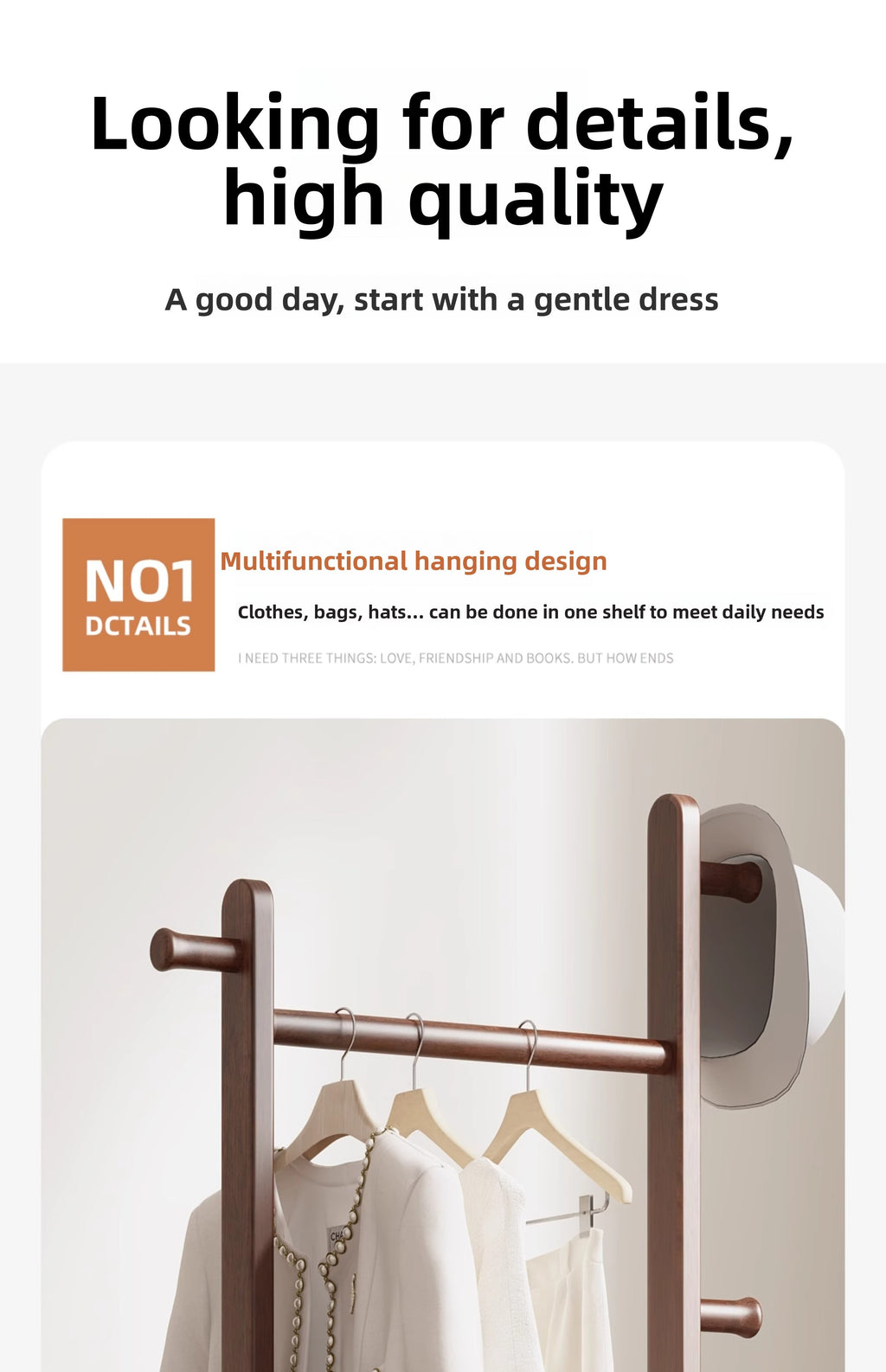 Solid Wood Coat Rack in Walnut