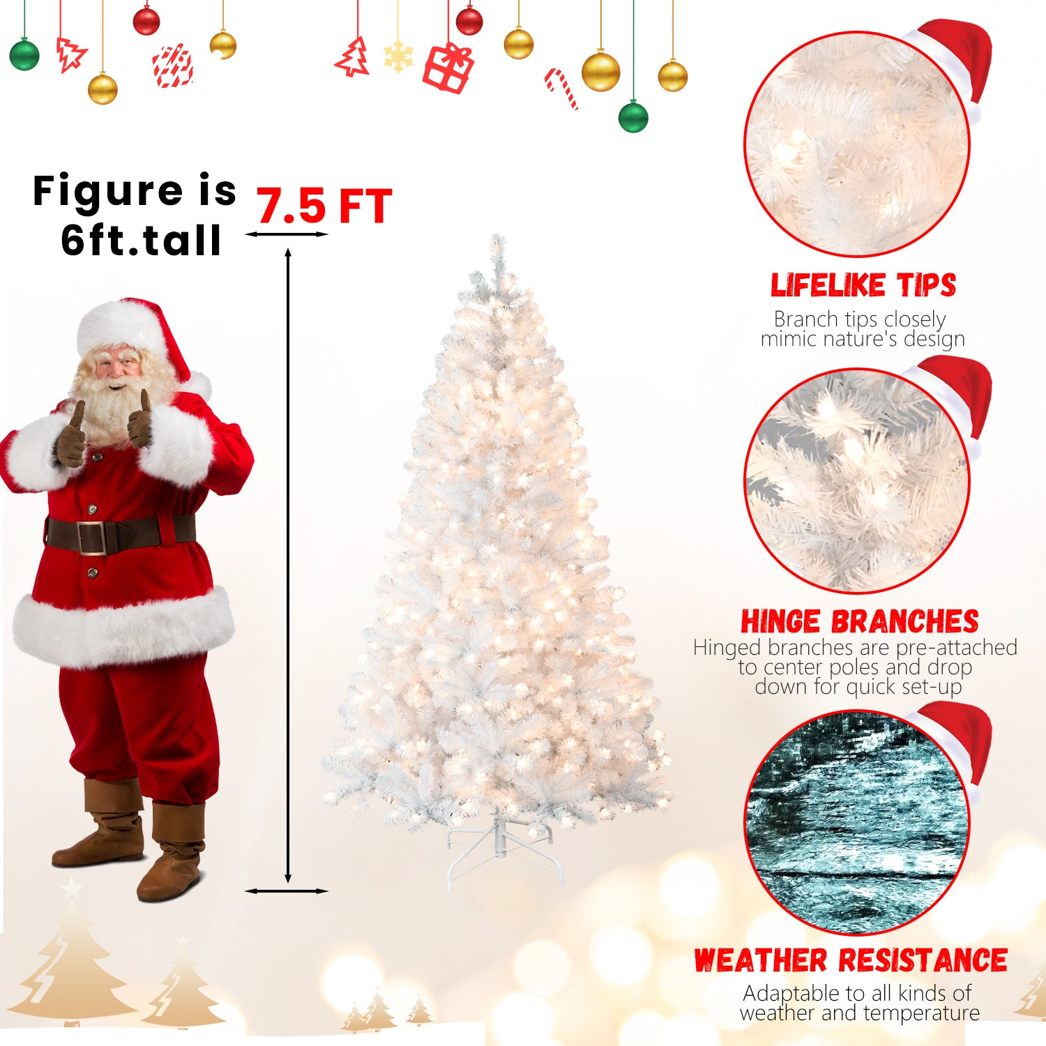 9FT Pre-Lit Christmas Tree