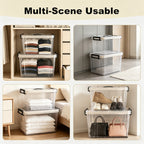 4 Pack 90 QT Clear Plastic Storage Bins with Lids
