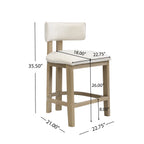 26" Counter Height Bar Stool Set of 2 - Light Ash & Beige