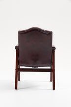 Burgundy Leather Reception Guest Chairs