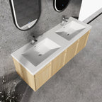 60" Wall-Mounted Bathroom Vanity with Double Resin Sink