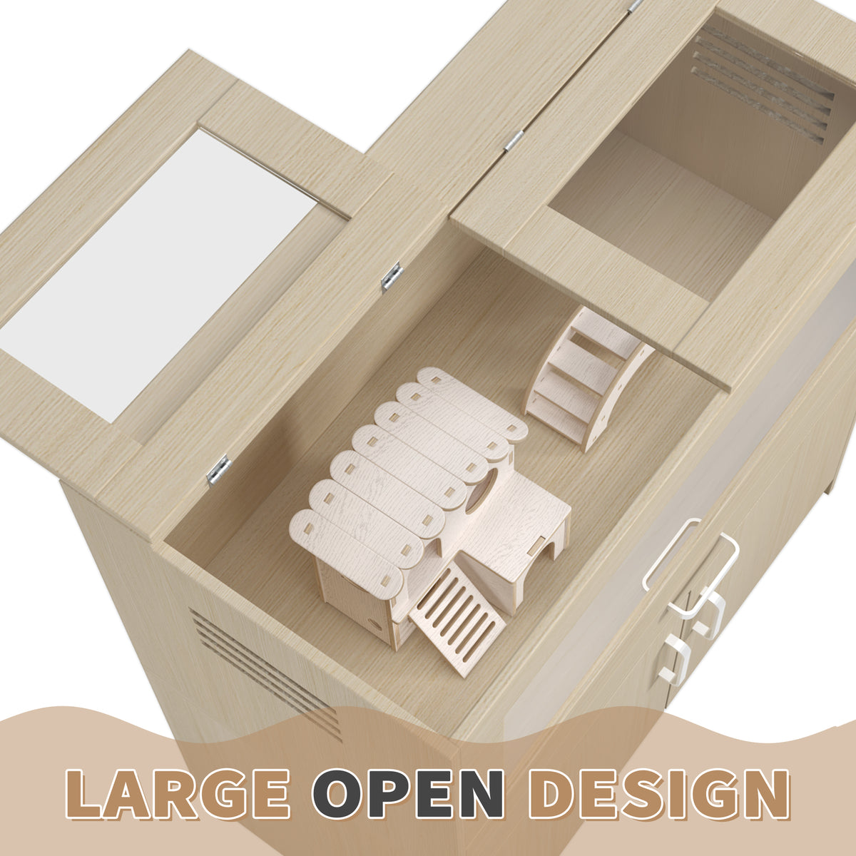 Hamster Cage with Independent Storage Cabinet