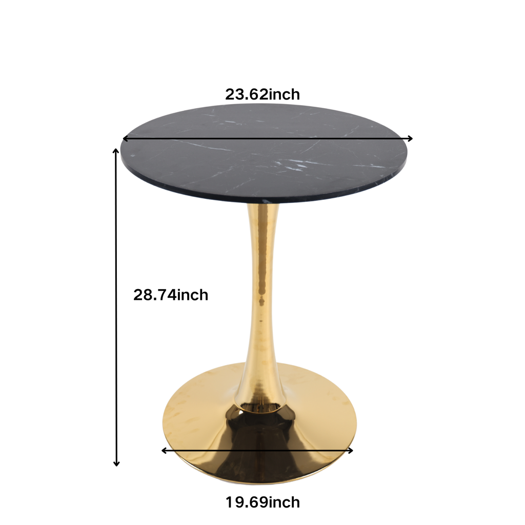 Black Marble Tulip Dining Table for 2-4 People