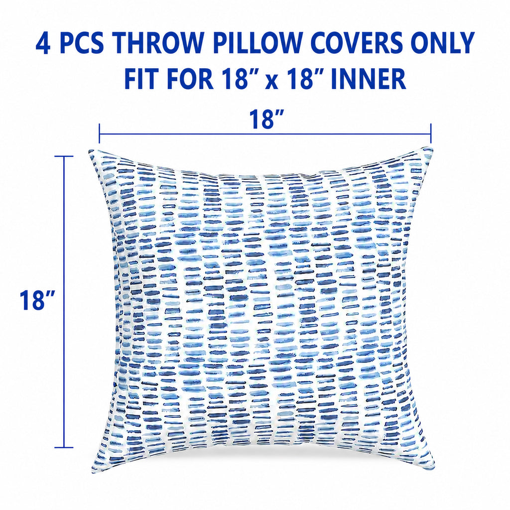 4 Pack Outdoor Lumbar Pillow Covers