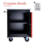 Double-Door Clapboard Multi-Function Tool Cart - Black & Red