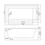 60" Acrylic Alcove Soaking Bathtub with Skirt - Glossy