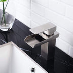 Bathroom Faucet, Single Handle Single Hole, Brushed Nickel