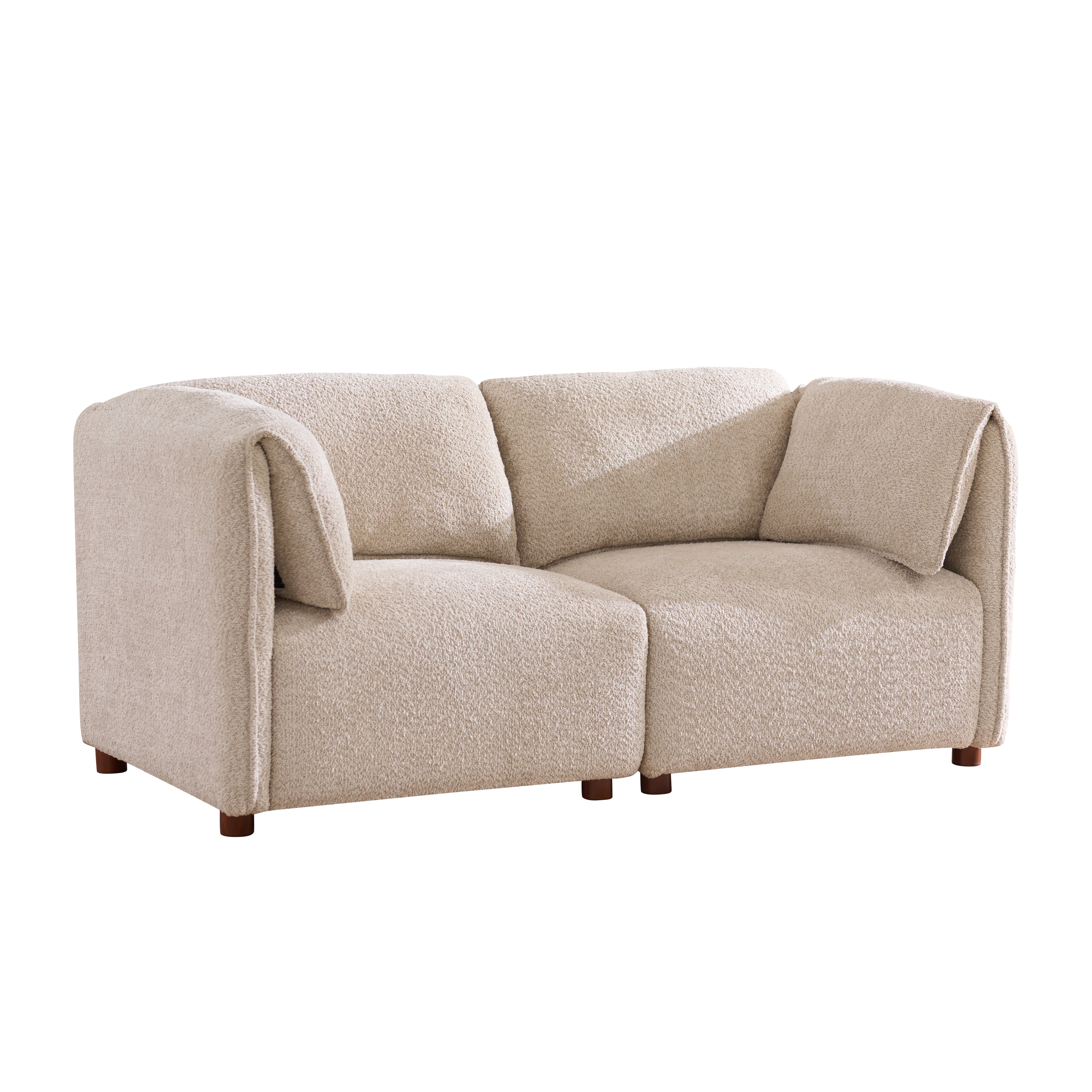 Aura 126 in. 5-Piece L Shaped Boucle Modular Sectional Sofa