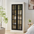 71.2'' Freestanding Glass Door Pantry