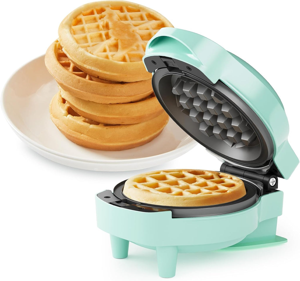 4" Kids Mini Waffle Maker with 6 Removable Plates