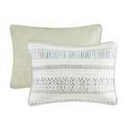 3 Piece Seersucker Quilt Set Taupe/Blue Full/Queen