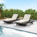Lounge Chaise Set in Acacia Solid Wood
