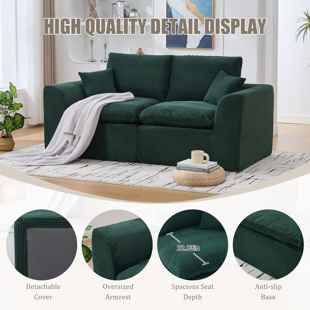 United We Win Modular Sectional Sofa - Comfy Cloud 2 Seater