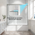 Brushed Nickel Reversible Installation Double Bypass Sliding Shower Door