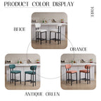 Bar Stools Set of 2, 26 Inch Modern Upholstered Fabric Counter Height Barstools