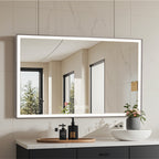 48" x 32" LED Bathroom Mirror with Brushed Aluminum Frame