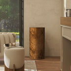 Nebula 29.5" Burl Accent Pillar Side Table