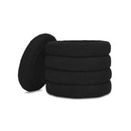 Fuji 19" Oversized Round Storage Ottoman, Ebony
