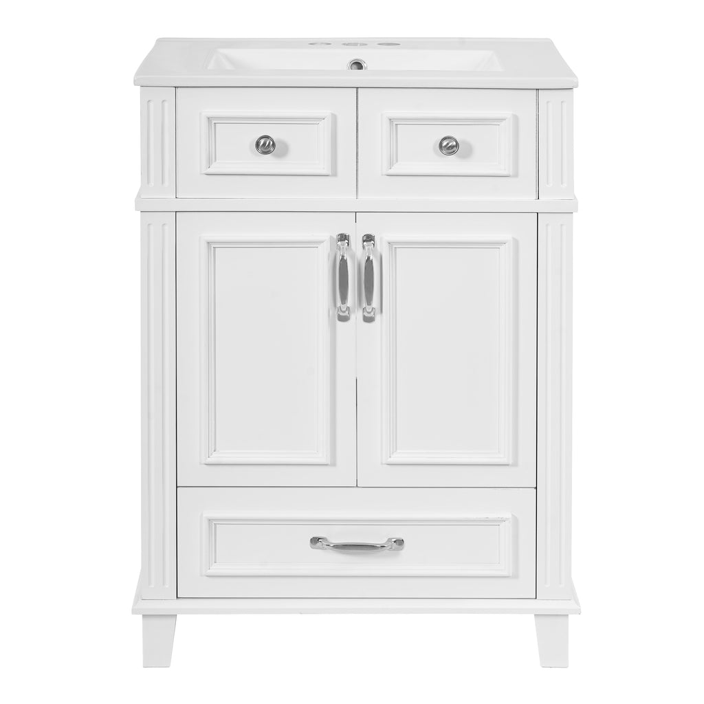 24" Bathroom Vanity with Ceramic Sink