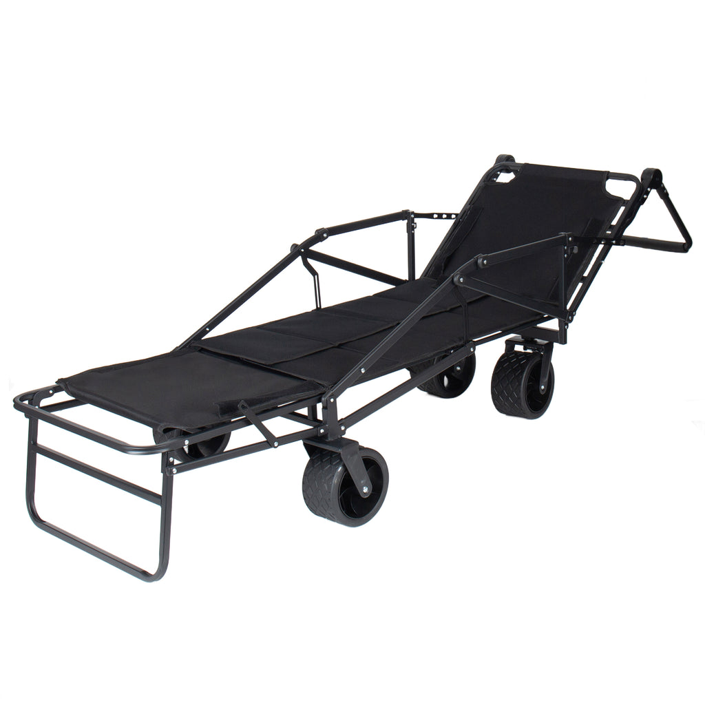 2-in-1 Multifunctional Folding Wagon Carts, Convertible Beach Chair