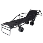 2-in-1 Multifunctional Folding Wagon Carts, Convertible Beach Chair