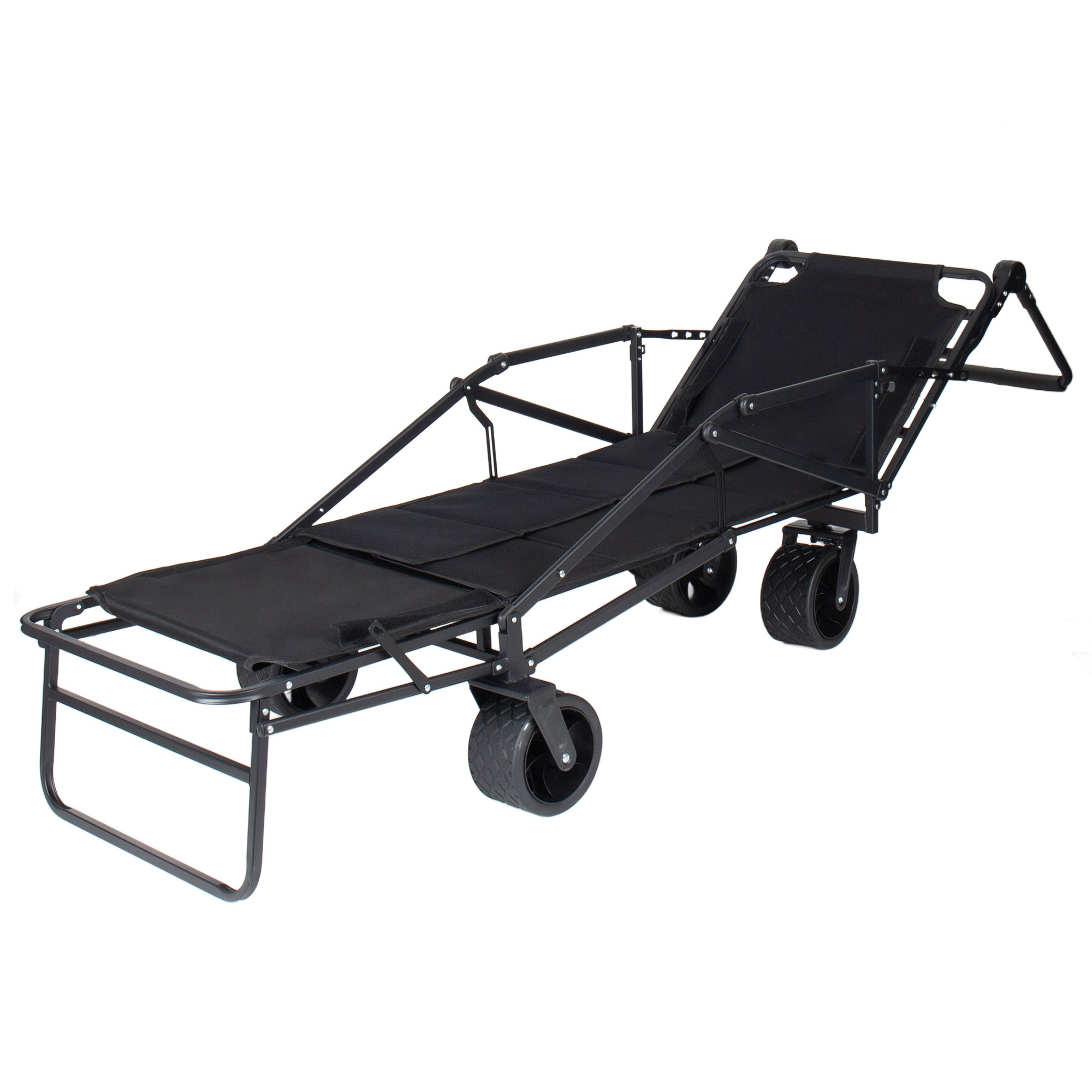 2-in-1 Multifunctional Folding Wagon Carts, Convertible Beach Chair