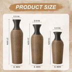 Hand-Woven PVC Rattan Vases, Set of 3 Decorative Floor Vases