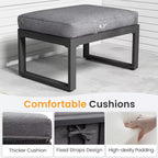 Set of 2 26" All-Weather Aluminum Patio Ottomans Footrests