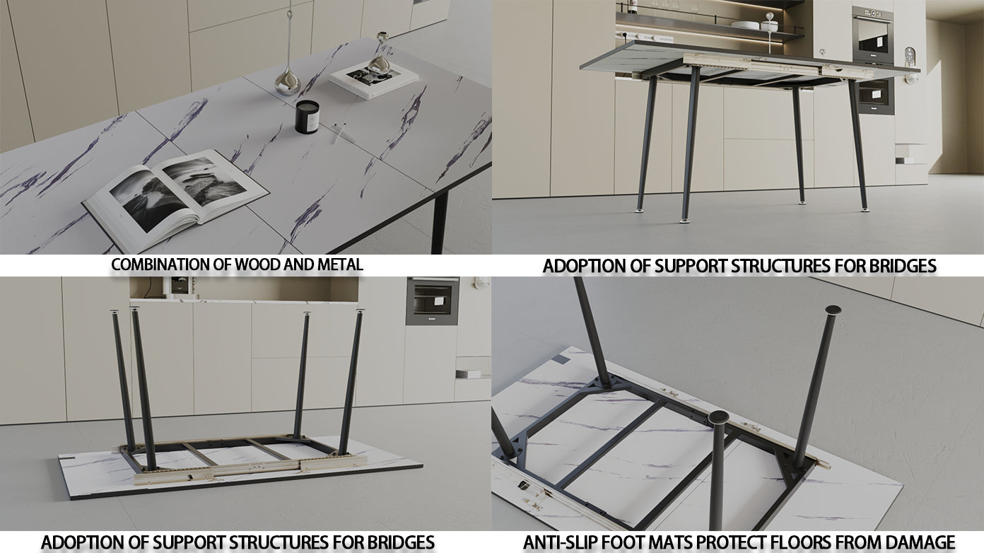 47" Expandable to 63" MDF Square Dining Table