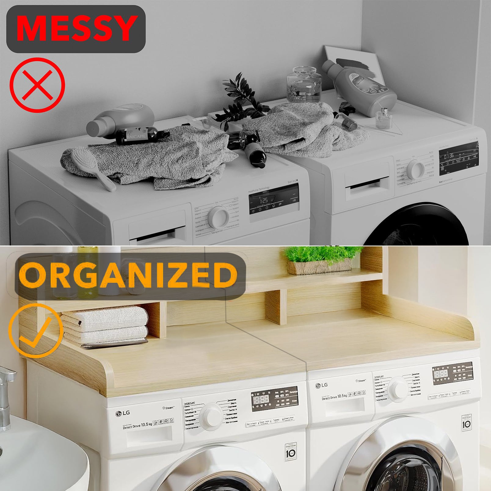 Washer Dryer Countertop with Non-slip Pads