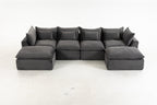 129.8" Width Cloud Couch Oversized Modular Sectional Sofa
