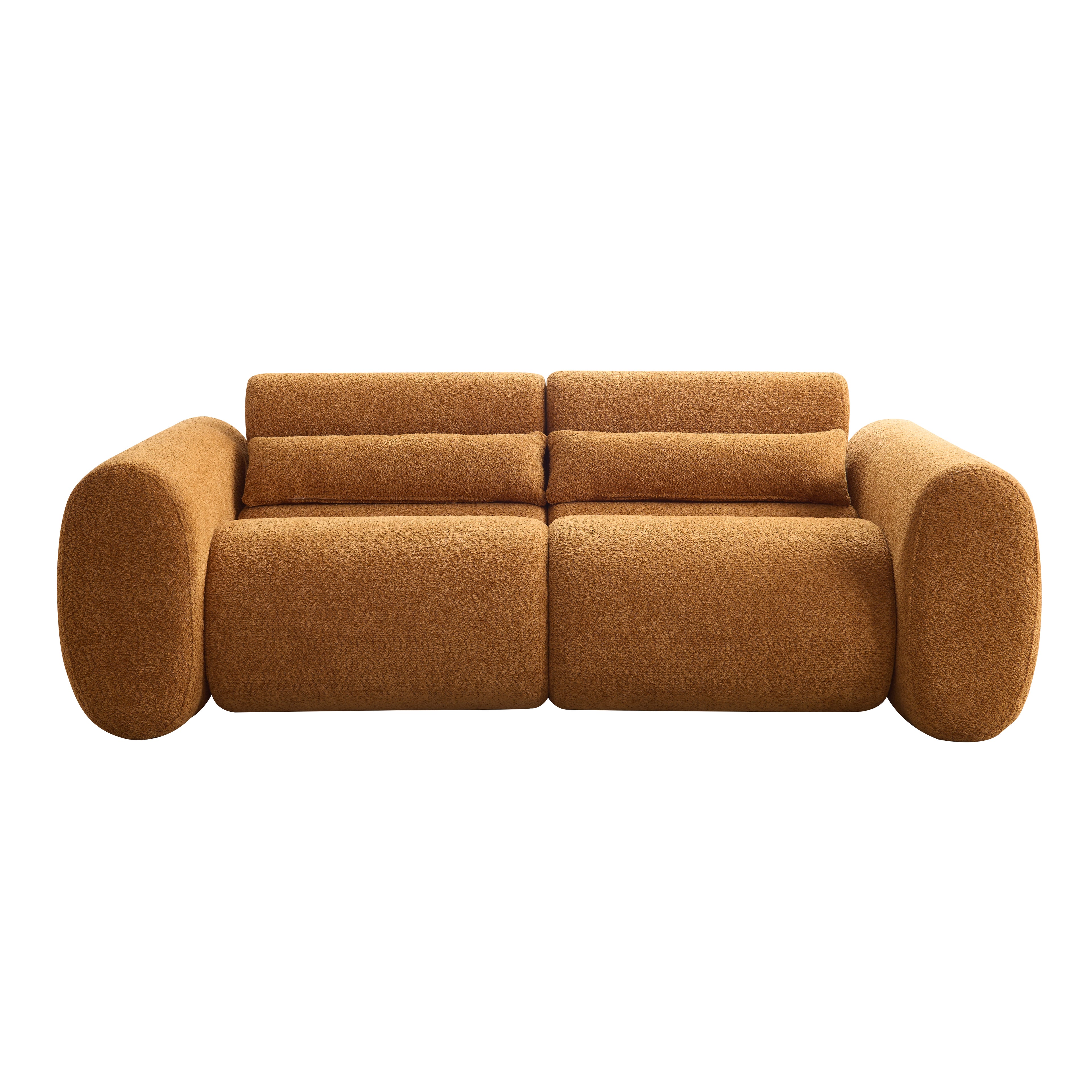 79 in. Round Arm Cloud Curved 3 Seater Modern Upholstered Boucle Sofa