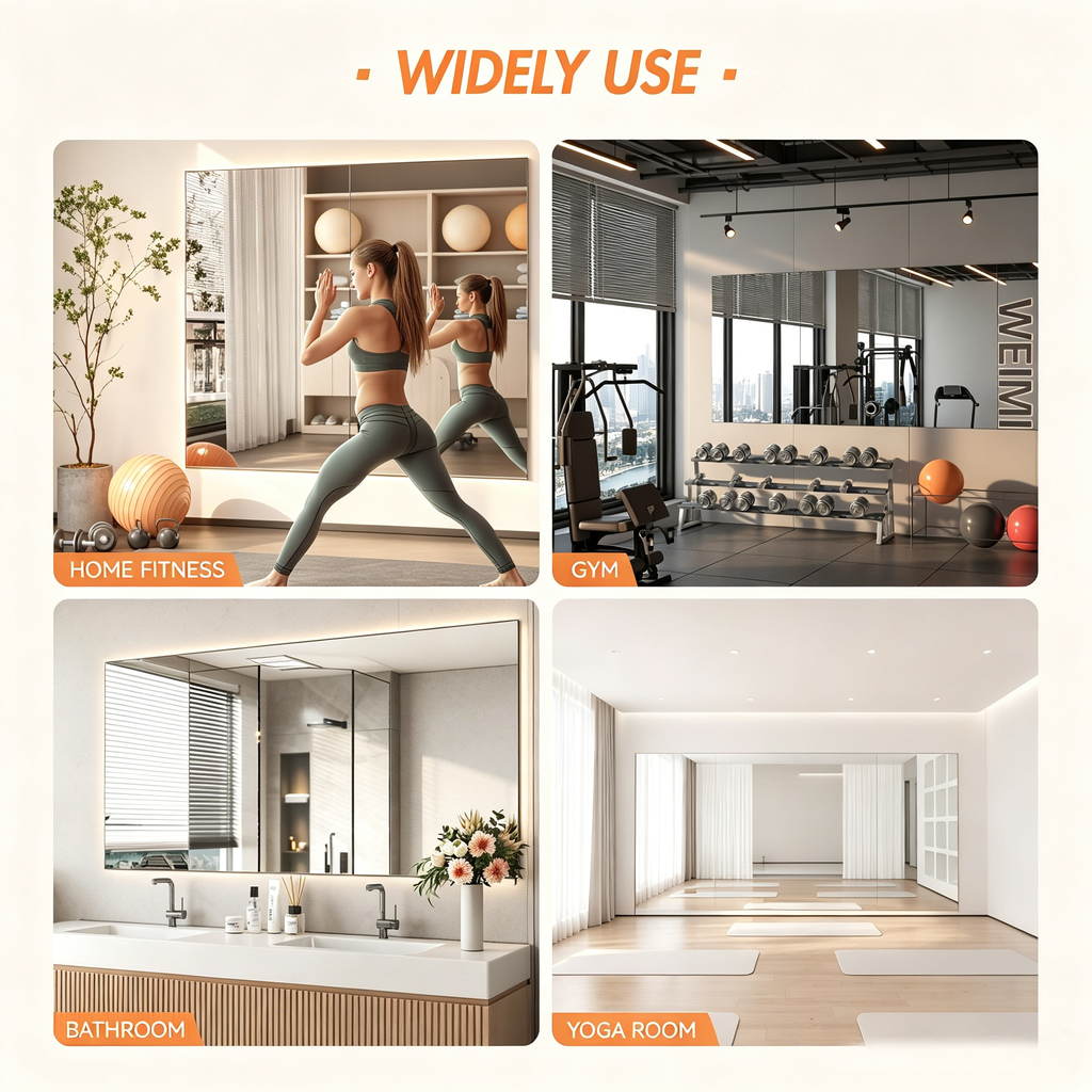 Home Gym Workout Mirror - 72" L x 36" W