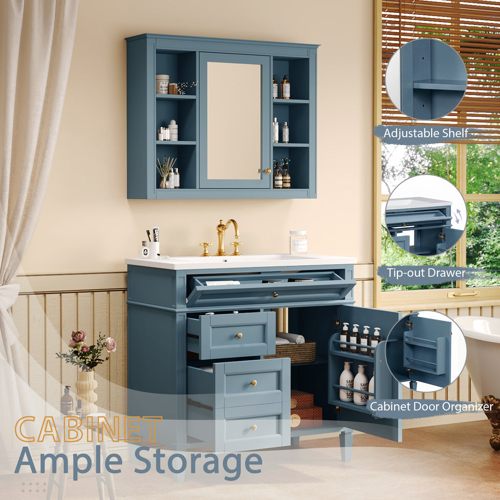 36" Bathroom Vanity with Medicine Cabinet