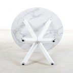 42.1" White Mid-Century Dining Table for 4-6 People