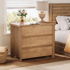 32" Farmhouse Nightstand with 3 Drawers