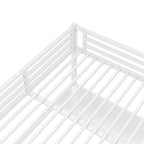 Metal Queen Size Loft Bed with Power Outlet and LED Lighting