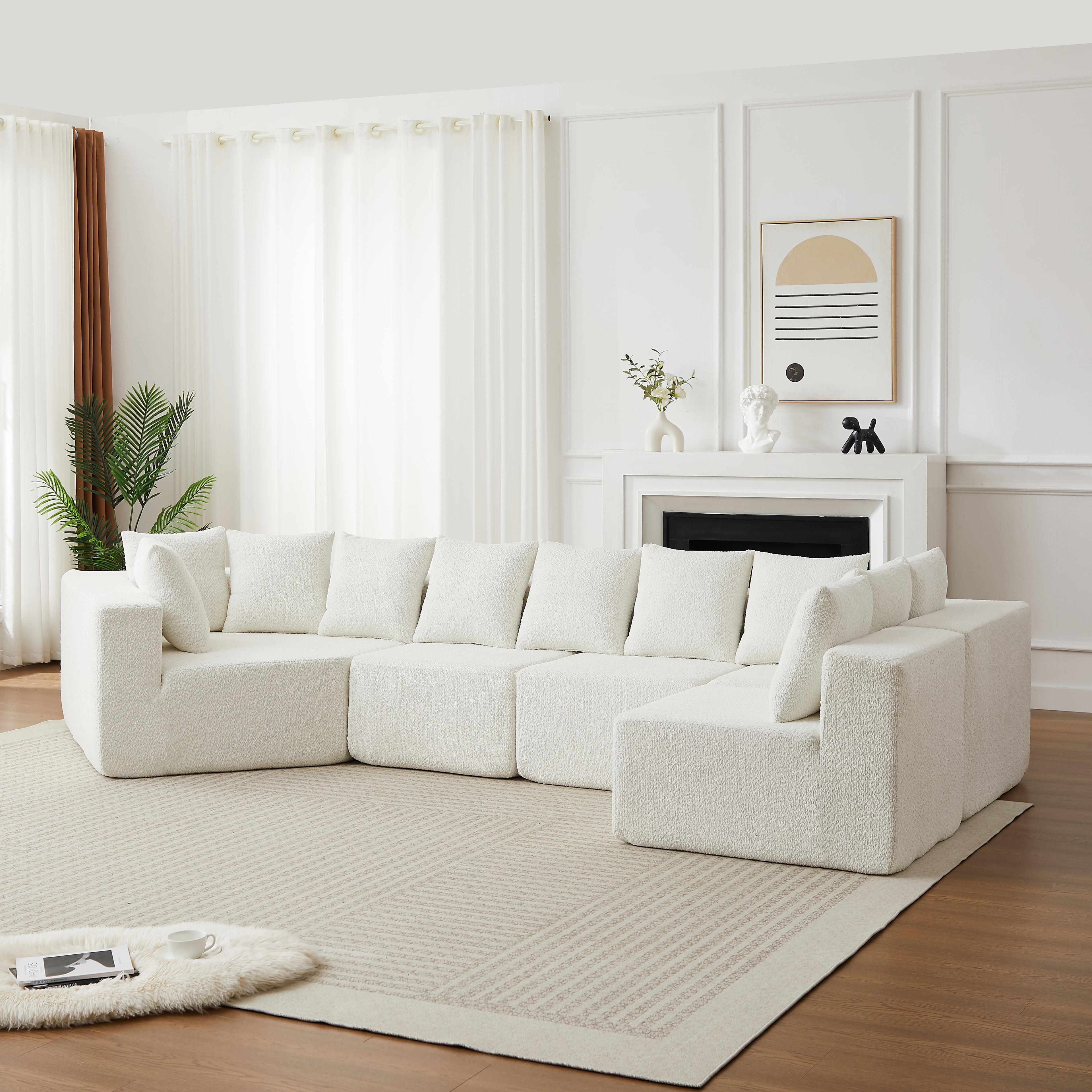 151.6-Inch Extra-Large L-Shaped Modular Sofa