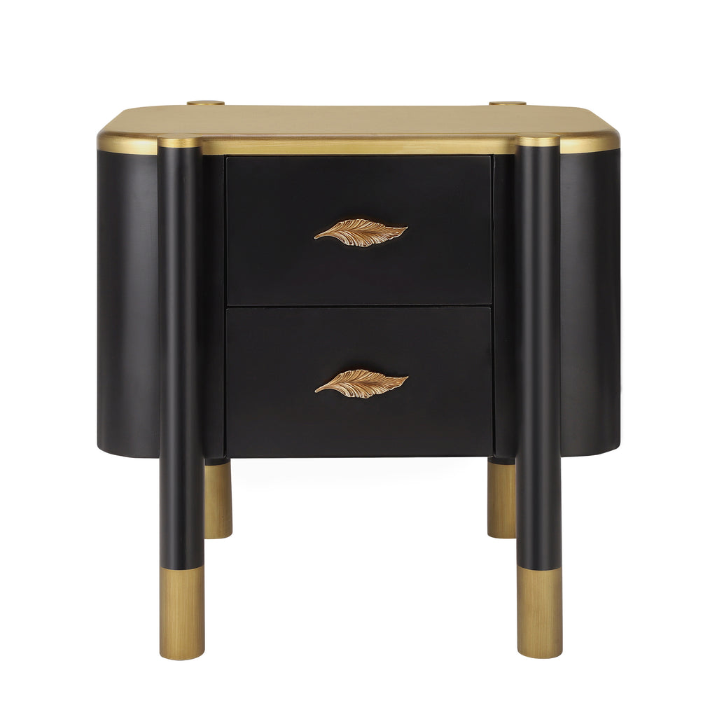 Contemporary 2 Drawers Nightstand