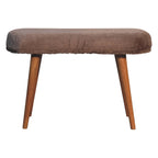 Solid Wood Faux Fur Fabric Bench, Upholstered, Nordic Legs