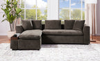 L-Shaped Upholstered Sectional Sofa with Storage Compartment