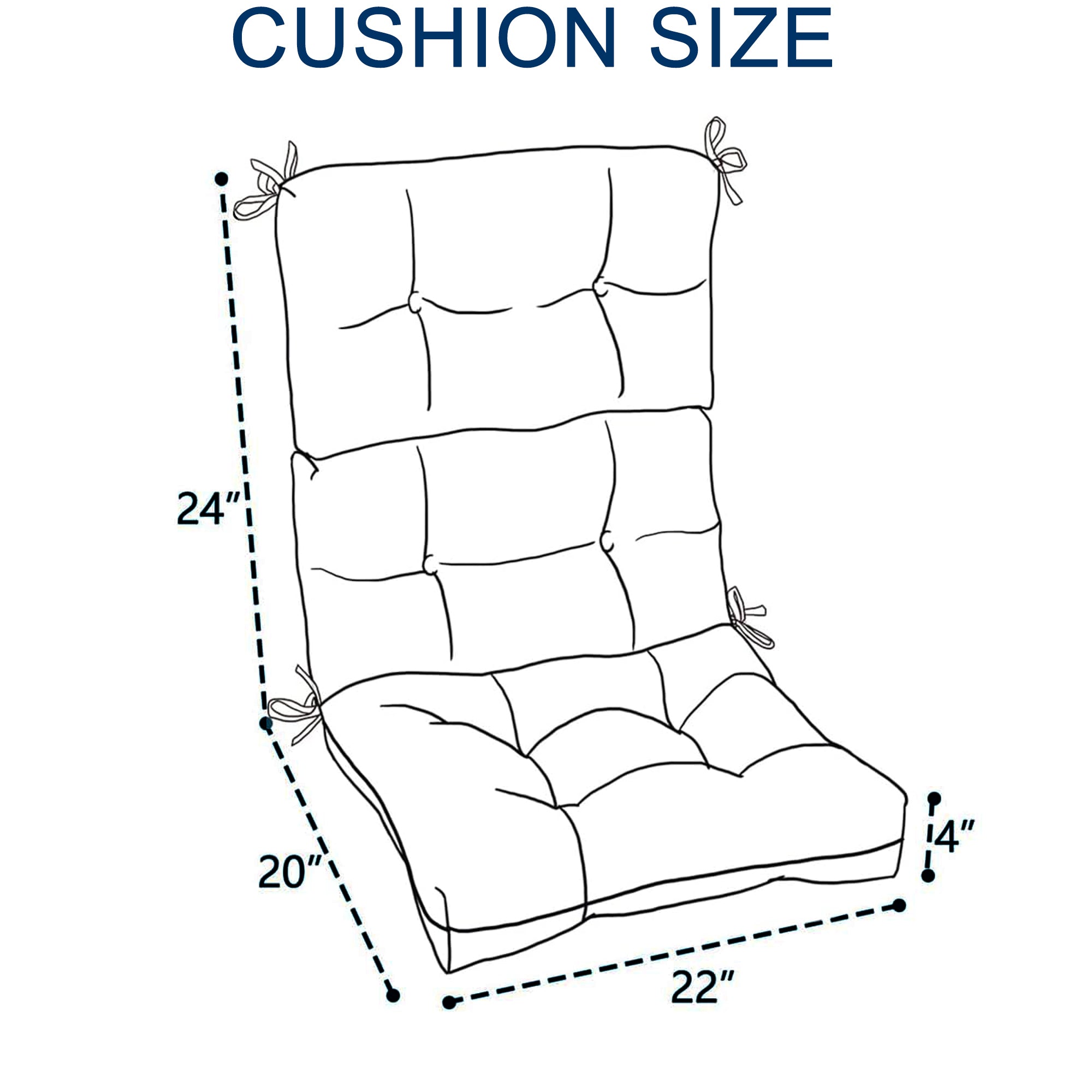 2-Piece High Back Patio Chair Cushion Set, Yellow