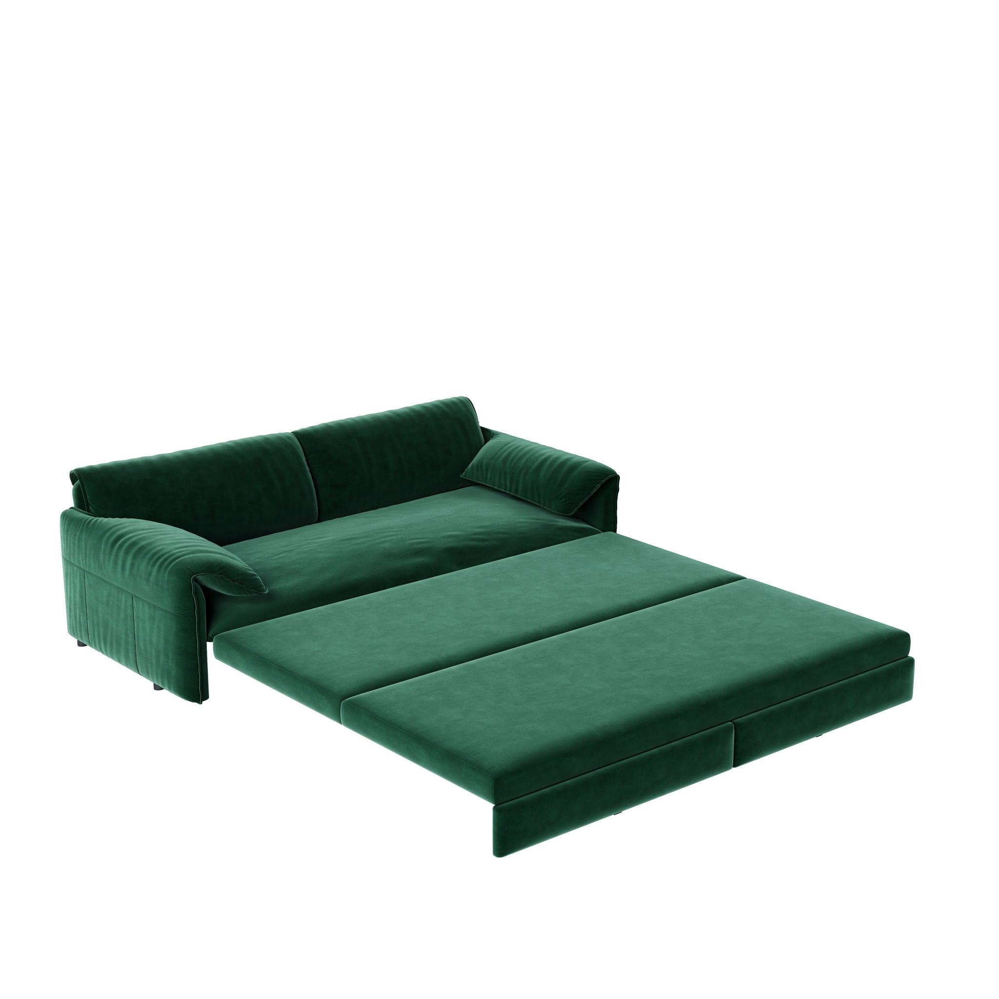 Queen Pull Out Sofa Bed, 3-in-1 Convertible Sleeper Sofa with Side Storage