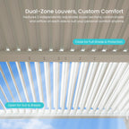 10x12 FT Outdoor Louvered Pergola with Adjustable Louvers