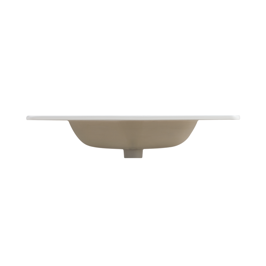 Integrated Carrara White Ceramic Basin, 29.94-Inch